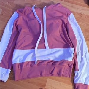 Pink and white hoodie